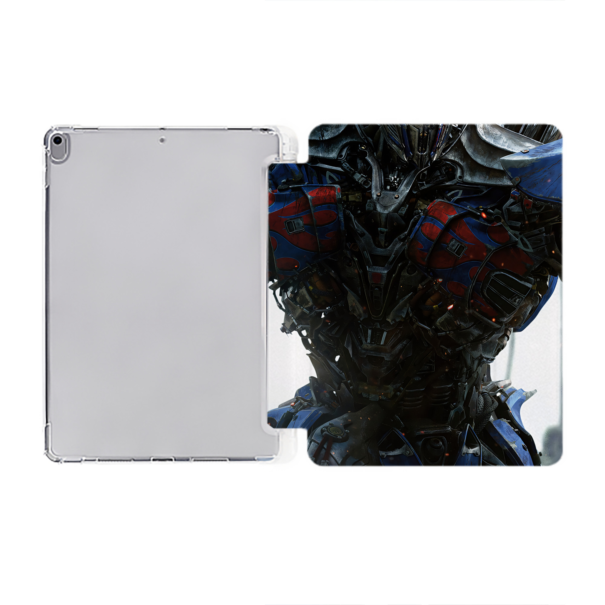 （画像用） Transformers トランスフォーマー IPad ケース ペン収納付き 三つ折りスタンド PUレザー×シリコン 対応機種9.5/10.5/10.9インチ
